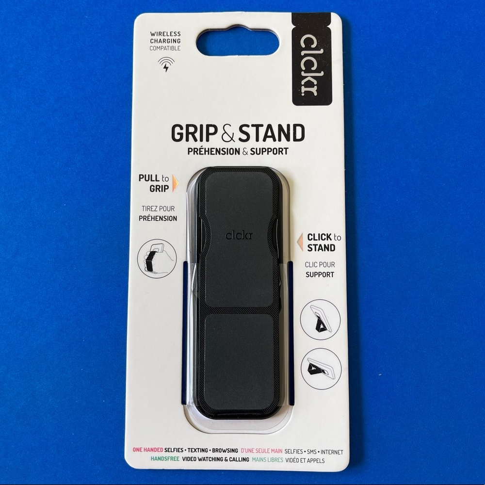 CLCKR Phone Grip & Stand - Reflective Black